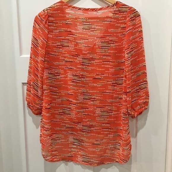 FRANCESCA’S collection sheer blouse orange - Picture 2 of 7